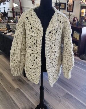 Warm and cozy, thick and chunky, granny square sweater